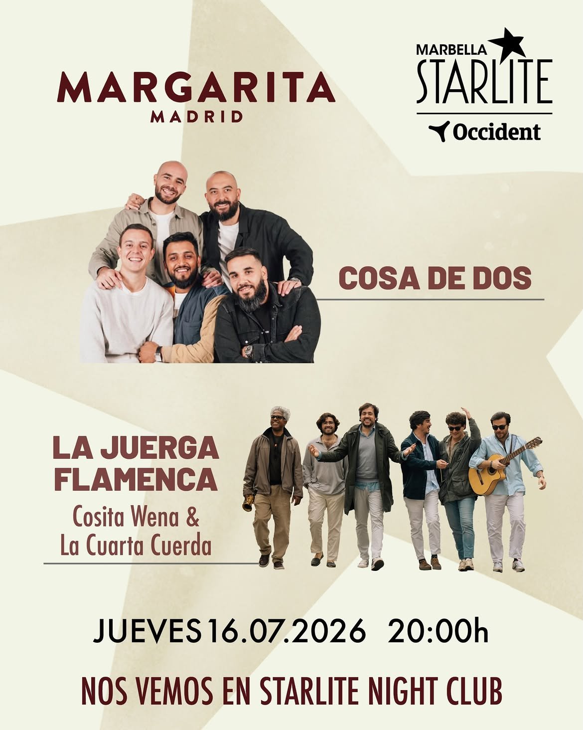 La Juerga Flamenca” hace vibrar Starlite Marbella con su directo en el Tardeo Margarita